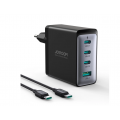 Tinklo įkroviklis 220V 3xUSB C + USB 100W su USB C laidu 1m juodas (black) Joyroom JR-TCG04EU